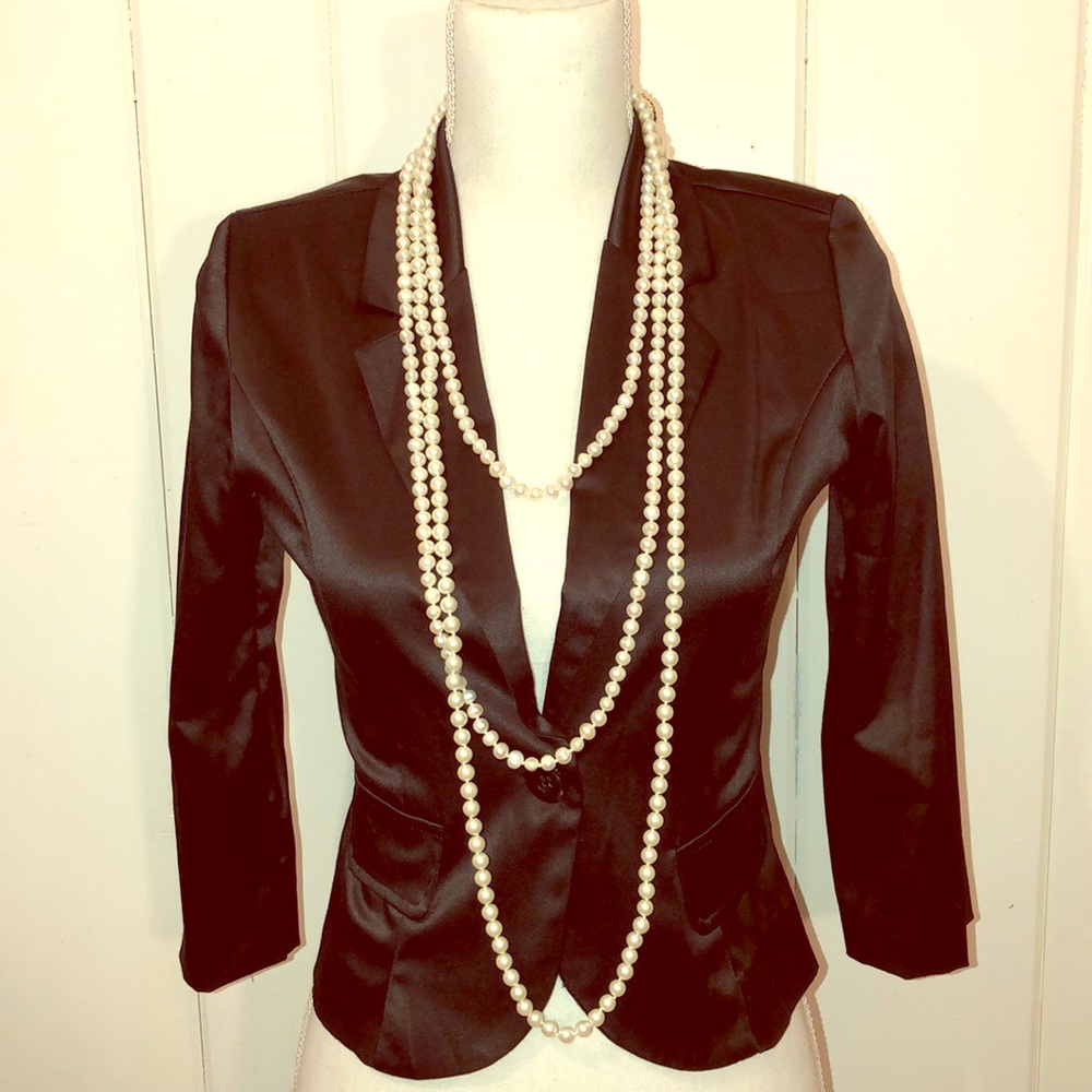 Black Satin Blazer